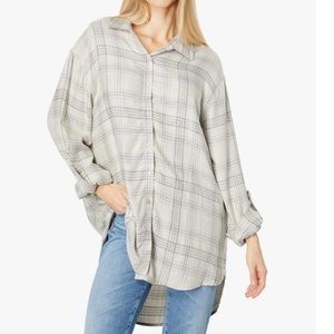 Sundry Destinations Oversized Button Front Shirt with Lurex Size 0